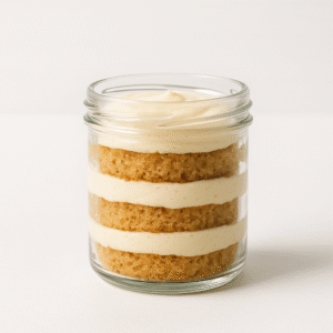 20250819 1148 mini jar cake delight simple compose 01k30fm05tfqtszzy1qv8t24wd